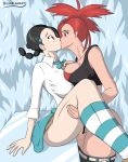  1futa 1girl 1girl1futa asuna_(pokemon) bar_censor big_breasts blush bosomancer breast_press breasts breasts_press candice candice_(pokemon) censored cum cum_in_pussy cum_inside flannery flannery_(pokemon) futanari futanari_on_female futanari_with_female gym_leader kissing no_panties pants_down pokemon pokemon_(anime) pokemon_(game) suzuna_(pokemon) table 