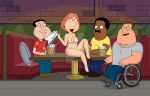 blackzacek cleveland_brown completely_nude_female family_guy glenn_quagmire joe_swanson lois_griffin waitress