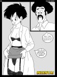  age_difference big_breasts bra breasts dad daddy daughter doctor dragon_ball dragon_ball_z father_&amp;_daughter father_and_daughter hentai hercule hercule_satan incest inzentai legs lingerie mr._satan smock stockings videl videl_satan 