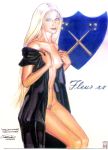  1girl blonde blonde_hair blue_eyes breasts des_manders des_manders_(artist) female female_only female_pubic_hair fleur_delacour harry_potter long_blonde_hair long_hair looking_at_viewer no_bra no_panties no_underwear partially_clothed pubic_hair solo 