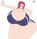 ass big_ass big_breasts breasts cleavage code_geass erect_nipples kallen_stadtfeld nipples one-piece_swimsuit oxdaman swimsuit