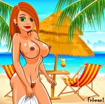  1girl ass big_breasts breasts female_only fnbman kim_possible kimberly_ann_possible nipples outside pubic_hair pussy tan_line thighs 