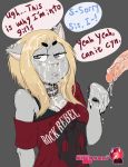 1girl anthro bracelet brother cat clothing collar cum cum_in_hair cum_on_face cum_on_hand ear_piercing faceless_male facial_piercing feline furry hair incest jewelry lip_piercing male mammal penis piercing shirt sibling sister spiked_bracelet spikes valavari