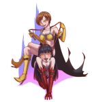  2_girls amagi_yukiko atlus big_breasts breasts chie_satonaka cleavage corruption dark_persona dominatrix female_only leebigtree persona persona_4 satonaka_chie shadow_(persona) shadow_chie shadow_yukiko weapon whip yukiko_amagi yuri 