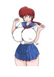 big_breasts blue_eyes breasts ranko ranma-chan ranma_1/2 ranma_saotome red_hair school_girl school_uniform toshiso_(artist)