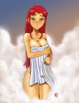 green_eyes nude starfire teen_titans towel wet