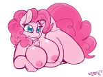 1girl 2017 anthro anthrofied areola belly big_breasts blue_eyes breasts earth_pony equine friendship_is_magic furry hair horse mammal my_little_pony nipples overweight overweight_female pink_hair pinkie_pie pony simple_background skoon white_background