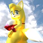 1girl boomerang_(tv_network) bra_only breasts cartoon_network deimoseon female female_fox fox looking_back no_panties semi_nude solo sonic_(series) sonic_boom sonic_the_hedgehog_(series) thicc_thighs zooey_the_fox