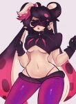 1girl 1girl 1girls bell_earrings callie_(splatoon) earring earrings gloves hair_ornament highleg highleg_panties hypno_shades_(splatoon) inkling inkling_girl kittykqt navel octo_callie pointy_ears splatoon splatoon_(series) splatoon_2 splatoon_2:_octo_canyon tentacle_hair two-tone_hair under_boob visor