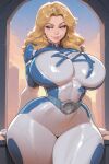  1girl ai_generated blonde_hair bodysuit curvy curvy_female curvy_figure invisible_woman invisible_woman_(marvel_rivals) marvel marvel_rivals sue_storm superheroine 