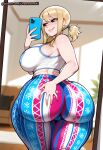  1girl ai_generated ass ass_focus blonde_hair curvy curvy_female curvy_figure fairy_tail lucy_heartfilia selfpic 