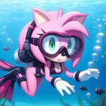 1girl ai_generated amy_rose bludinimax female sega solo sonic_(series) sonic_the_hedgehog_(series) tagme underwater