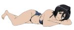 1girl alluring bare_legs big_breasts bikini black_hair bleach blue_eyes cleavage kuchiki_rukia pin_up rukia_kuchiki wip yxyyxy