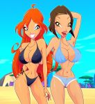  2_girls big_breasts bikini bloom bloom_(winx_club) breasts female_only huge_breasts non-nude red_hair vanessa vanessa_(winx_club) winx_club zfive 