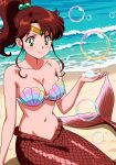 1girl 1girl 1girl accurate_art_style adult_swim ai_generated airetromonger alluring beach big_breasts bishoujo_senshi_sailor_moon bishoujo_senshi_sailor_moon_r bishoujo_senshi_sailor_moon_r_the_movie bishoujo_senshi_sailor_moon_s bishoujo_senshi_sailor_moon_s_the_movie bishoujo_senshi_sailor_moon_supers bishoujo_senshi_sailor_moon_supers_the_movie breasts brown_hair green_eyes makoto_kino merfolk mermaid ocean on_sand sand seashell_bikini seashell_bra toei_animation toonami