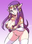 1girl 2017 a_link_between_worlds big_breasts bigdead93 bikini breasts elbow_gloves elf_ears nintendo princess_hilda the_legend_of_zelda thighhighs