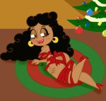 1girl 1girl 2020 artist_signature black_hair blush bow_(disambiguation) bow_(feature) christmas christmas_tree el_tigre female_only holidays looking_at_another maria_rivera mexopolis milf milf mommy nickelodeon nickelodeon_animation_studio nicktoons nipples nude shoes takeshi1000