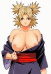 boruto:_naruto_next_generations cowboy_shot exposed_breasts manga_style medium_breasts naruto simple_background tagme temari white_background