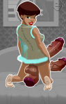 1futa 1girl ass back_view balls barefoot bebe's_kids bed black_eyes breasts brown_hair brown_skin clothes color erection flaccid futa_only futanari hair huge_balls huge_cock huge_testicles human indoors intersex jamika kanji kneel lawgick lingerie looking_back multi_genitalia multi_penis open_eyes penis round_ears see-through selective_color short_hair tattoo testicle triphallia uncensored