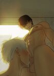2boys balls erect_nipples erect_penis erection fellatio jujutsu_kaisen male male/male male_focus male_only nipples penis satoru_gojo testicle toji_fushiguro tojiskei yaoi