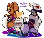 1girl ass_in_face blush blush butt_in_face butt_on_face butt_on_head buttsharb cinccinatti cinccino dominant_female dominant_male female/female femboy furry lopunny male male/female mienshao sharbnotic sharbnotic! smaller_female squiddy62