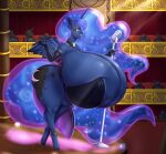 anthro big_ass blue_hair blue_skin blues64 gigantic_breasts horn mr.pink my_little_pony princess_luna princess_luna_(mlp) singing tail wings
