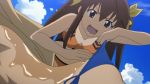 anime cecilia_alcott gif hentai huang_lingyin infinite_stratos oil outside topless