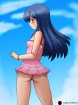  1girl ass bathing_suit blue_eyes blue_hair dawn dawn_(pokemon) female female_human female_only hikari_(pokemon) human human_only long_blue_hair long_hair mostly_nude pokemon solo standing thigh_gap tsumitani_daisuke 