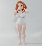 1girl 3d big_breasts boku_no_hero_academia breasts brown_eyes brown_hair shirt underwear uraraka_ochako viewportnorm