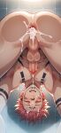 1boy ai_generated anus anus_focus ass ass_focus ass_grab back_view balls ballsack big_ass blush bubble_ass bubble_butt cum cum_in_ass cum_in_mouth cum_inside cum_on_face itadori_yuuji jujutsu_kaisen looking_back male muscular muscular_male pink_hair ryoumen_sukuna_(jujutsu_kaisen) shower shower_sex tattoo testicle water yamixxxai yaoi yellow_eyes
