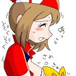  bloggerman game_freak haruka_(pokemon) lowres nintendo non-english_tag open_shirt pocket_monsters_(series) pokemon pokemon_(series) porkyman sideboob torchic うごたまろ 