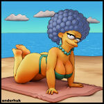1girl 3d 3d_(artwork) anderhuk3d bikini patty_bouvier the_simpsons