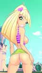 1girl ass ass_focus blonde_hair breasts clarice clarice_(winx_club) clothed exposed_breasts female_only green_eyes looking_back panties sexy_ass sideboob skirt skirt_lift solo_female winx_club zfive