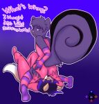 ass ass bitchsuit bodysuit booty cat dionaisus dominant_male facesit facesitting female_on_bottom forced gimpsuit husky hybrid kneesocks latex leotard male_facesitting_female male_on_top musk musky skunk skunkcat smother smothering sniffing socks stockings taunting teasing thicc thick thiqq