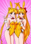 1girl 2_girls accurate_art_style adult_swim alluring bishoujo_senshi_sailor_moon bishoujo_senshi_sailor_moon_r bishoujo_senshi_sailor_moon_r_the_movie bishoujo_senshi_sailor_moon_s bishoujo_senshi_sailor_moon_s_the_movie bishoujo_senshi_sailor_moon_supers bishoujo_senshi_sailor_moon_supers_the_movie blonde_hair blue_eyes medium_breasts minako_aino nightcore_(artist) playboy_bunny playboy_outfit posing toei_animation toonami usagi_tsukino