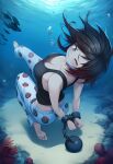 1girl ai_assisted ai_generated asphyxiation barefoot drowning feet female labreed rooster_teeth ruby_rose rwby solo submerged tagme underwater underwater_peril