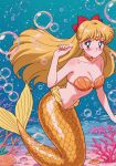 1girl accurate_art_style adult_swim alluring big_breasts bishoujo_senshi_sailor_moon bishoujo_senshi_sailor_moon_r bishoujo_senshi_sailor_moon_r_the_movie bishoujo_senshi_sailor_moon_s bishoujo_senshi_sailor_moon_s_the_movie bishoujo_senshi_sailor_moon_supers bishoujo_senshi_sailor_moon_supers_the_movie blonde_hair blue_eyes female merfolk mermaid minako_aino nightcore_(artist) ocean seashell_bikini seashell_bra solo toei_animation toonami underwater