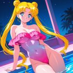 1girl adult_swim alluring bare_legs big_breasts bikini bishoujo_senshi_sailor_moon bishoujo_senshi_sailor_moon_r bishoujo_senshi_sailor_moon_r_the_movie bishoujo_senshi_sailor_moon_s bishoujo_senshi_sailor_moon_s_the_movie bishoujo_senshi_sailor_moon_supers bishoujo_senshi_sailor_moon_supers_the_movie blonde_hair blue_eyes cleavage pin_up red_dream_(artist) swimming_pool toei_animation toonami usagi_tsukino