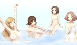  4girls akane_hasegawa ann_takamaki bath_towel bathing bathroom bathtub big_breasts breasts haru_okumura makoto_niijima maverick-crafts megami_tensei niijima_makoto nude one_eye_closed persona persona_5 persona_5_scramble:_the_phantom_strikers pussy takamaki_anne towel 