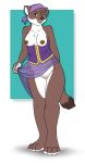  1girl 1girl 2016 anthro bandanna breasts brown_fur clothing corset dress fur furry lingerie looking_at_viewer mammal mustelid orange_eyes os pussy weasel 