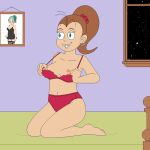 bedroom bra braces kneel luan_loud panties the_loud_house