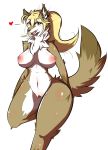 1girl 1girl 2017 anthro breasts canine fur furry hair looking_at_viewer mammal nipples nude pussy sepiruth smile wolf