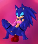 1boy anal anal_masturbation anal_penetration anthro blue_balls clothed clothing crossdressing dildo fishnet furry girly half-erect hedgehog legwear male male_only mammal masturbation penetration penis pranky pranky_(artist) sega sex_toy simple_background sonic_(series) sonic_the_hedgehog spread_legs spreading stockings testicles toying_self