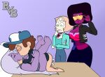  amethyst_(steven_universe) crossover dipper_pines garnet_(steven_universe) gravity_falls pearl_(steven_universe) steven_universe 