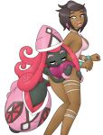 2girls big_ass female female_only nintendo olivia png pokemon pokemon_sm porkyman tagme tapu_lele transparent_background worship yuri