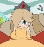 1boy 1girl animated crown deepthroat donkey_kong donkey_kong_(series) fellatio gif impossible_fit male/female nintendo oral penis_in_mouth pov princess_rosalina super_mario_bros.