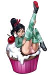 ass big_ass big_breasts breasts cherry_(fruit) cupcake disney female food sketchlanza smile solo vanellope_von_schweetz wreck-it_ralph