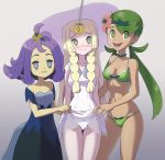 1_female 1_girl 3_females 3_girls 3_humans :) :3 :d @_@ acerola acerola_(pokemon) assisted_exposure blonde_hair blush bra clothed dress dress_lift female female/female female_human green green_eyes green_panties hentai-foundry human human/human human_only hypnosis lillie lillie_(pokemon) long_hair looking_at_viewer mallow mallow_(pokemon) mao_(pokemon) multiple_girls panties pokemon pokemon_(game) pokemon_sm purple_hair skirt_lift smile standing trio underwear white_dress white_panties zelamir