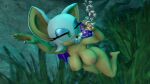 1girl bat breasts bubbles drunk_crowley female nude nudity rebreather rouge_the_bat sega sfm solo sonic_(series) sonic_the_hedgehog_(series) underwater
