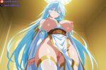 ai_generated areola bare_thighs big_breasts blue_eyes blue_hair breasts_out elfaria_albis_serfort huge_areolae huge_breasts huge_nipples huge_thighs light-skinned_female light_skin long_hair looking_down lordsnorky low-angle_view massive_breasts nipples no_panties puffy_nipples puffy_pussy solo_female squatting sweat sweatdrop thick_body thick_female thick_thighs thighs tsue_to_tsurugi_no_wistoria voluptuous voluptuous_female